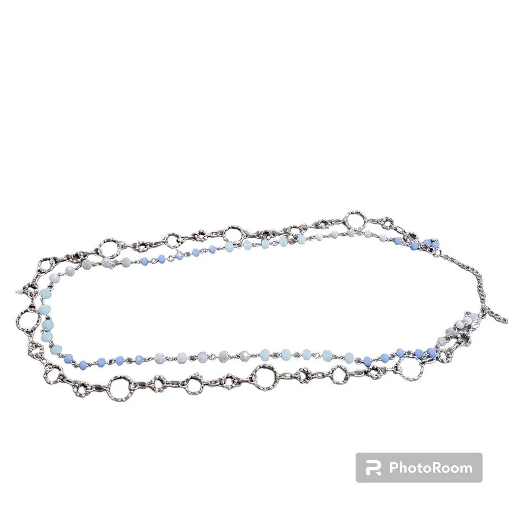 Silver O-Ring‎ Beaded Chain Belt
